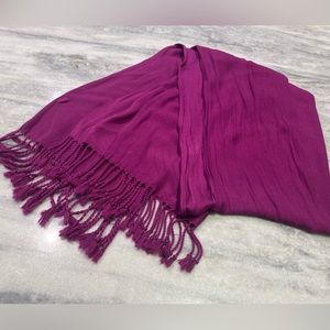 Fuchsia Scarf with Tassels